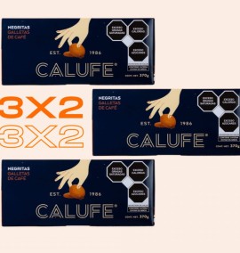 Promoción 3x2 Galletas negrita de café, caja 370gr (3 piezas)